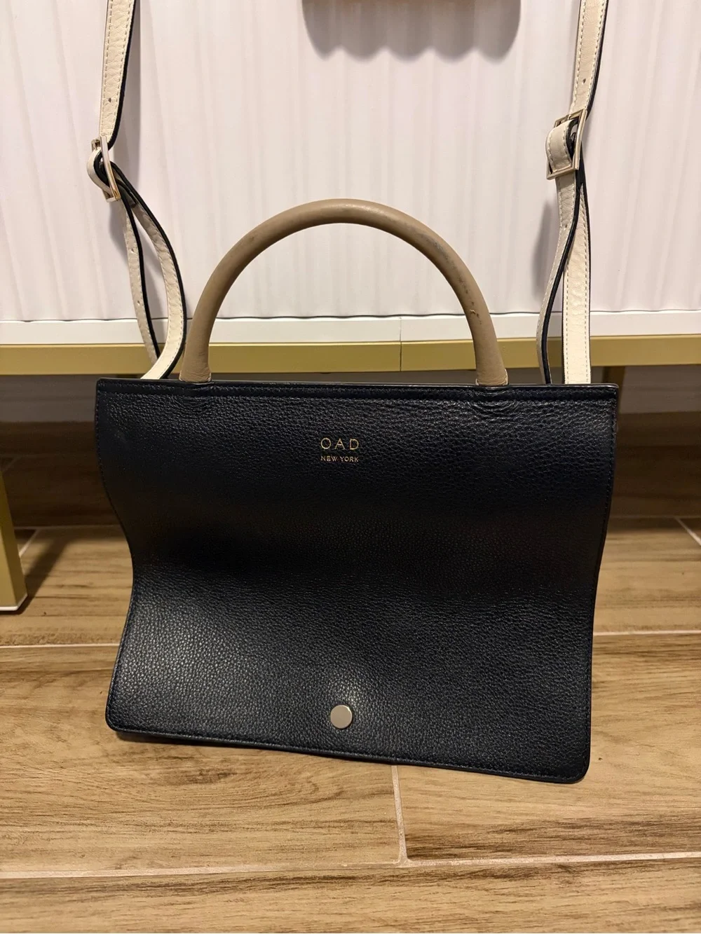 OAD New York Leather Prism Satchel Convertible Crossbody Shoulder Bag Tricolor